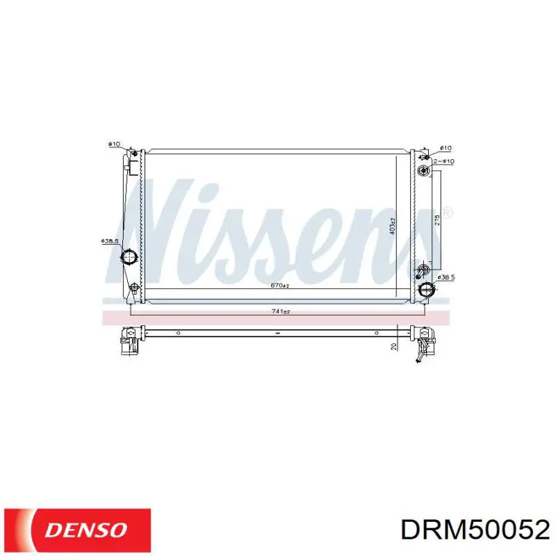 DRM50052 Denso radiador refrigeración del motor