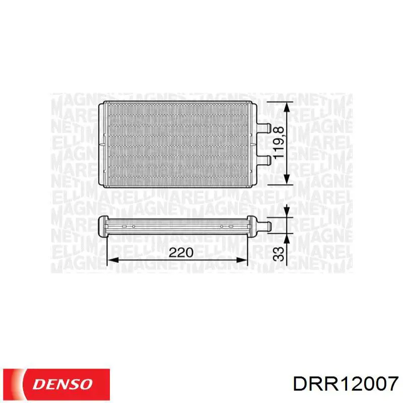 DRR12007 Denso radiador de calefacción