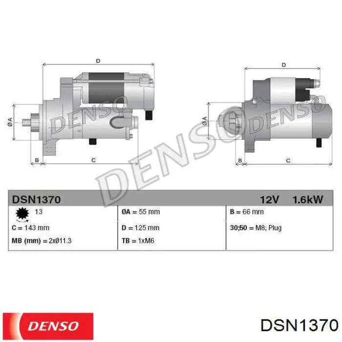 DSN1370 Denso motor de arranque