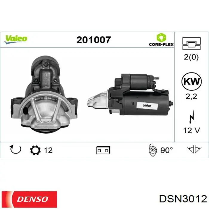 DSN3012 Denso motor de arranque