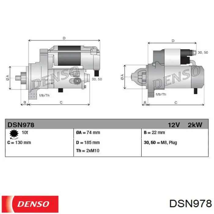 DSN978 Denso motor de arranque