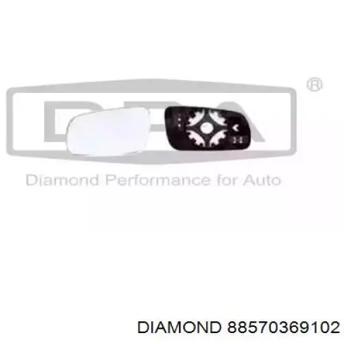 88570369102 Diamond/DPA cristal de espejo retrovisor exterior derecho