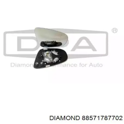 88571787702 Diamond/DPA cristal de espejo retrovisor exterior derecho