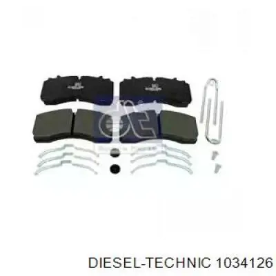 10.34126 Diesel Technic pastillas de freno traseras