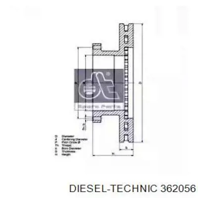 3.62056 Diesel Technic disco de freno trasero