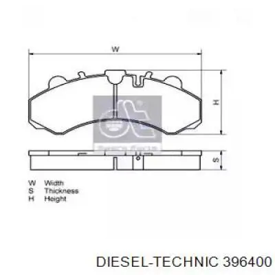 3.96400 Diesel Technic pastillas de freno delanteras