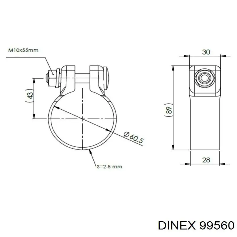 6171236 Ford abrazadera de silenciador delantera