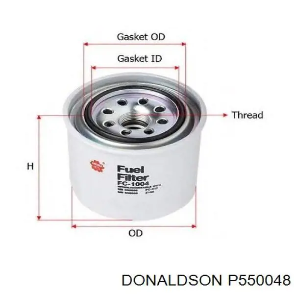 P550048 Donaldson filtro combustible