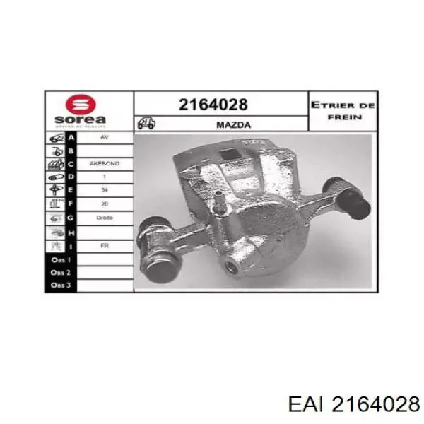  Pinza de freno delantera derecha para Mazda 929 2 