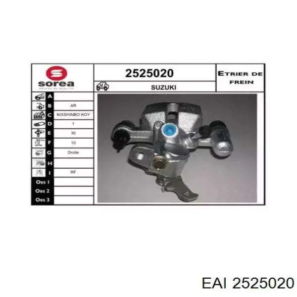 5540162G01 Suzuki pinza de freno trasero derecho