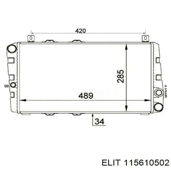 115610502 Elit radiador refrigeración del motor