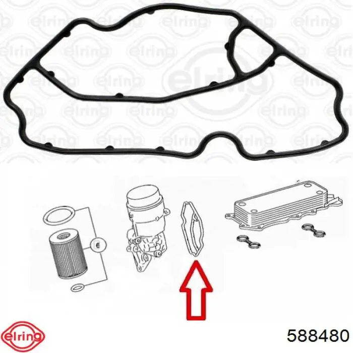 588.480 Elring junta, adaptador de filtro de aceite