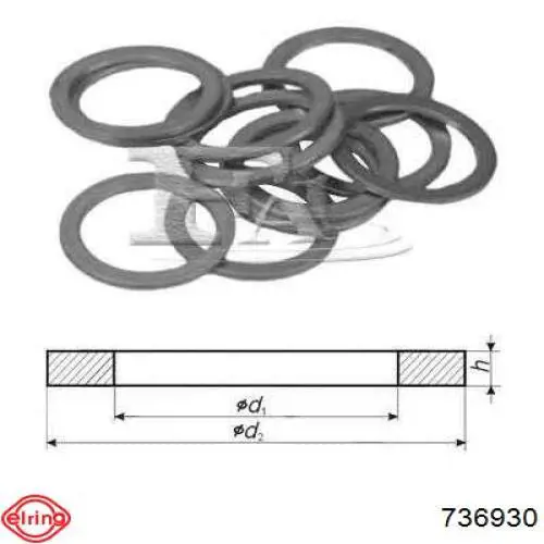 736.930 Elring junta de turbina, kit de montaje