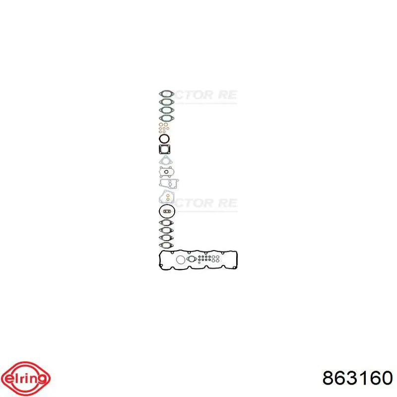 863.160 Elring juego de juntas de motor, completo, superior