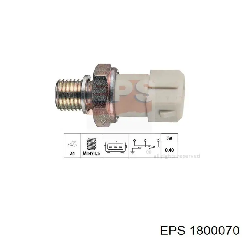 1800070 EPS indicador, presión del aceite