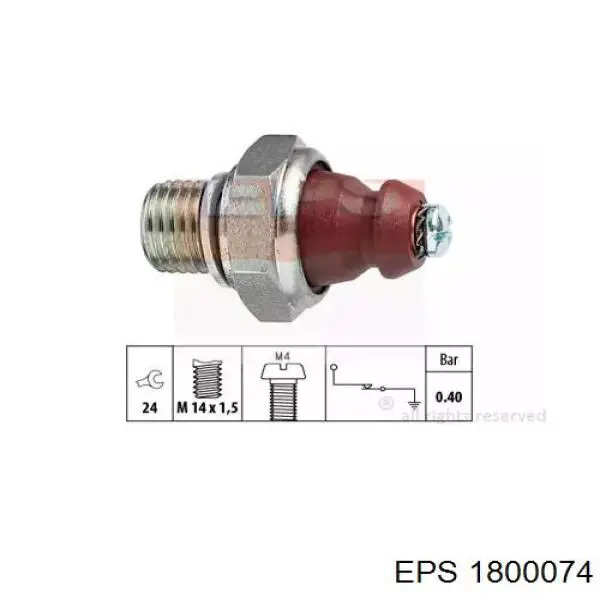 1800074 EPS indicador, presión del aceite