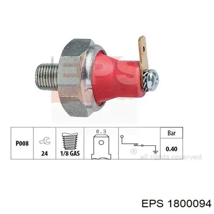 1.800.094 EPS indicador, presión del aceite