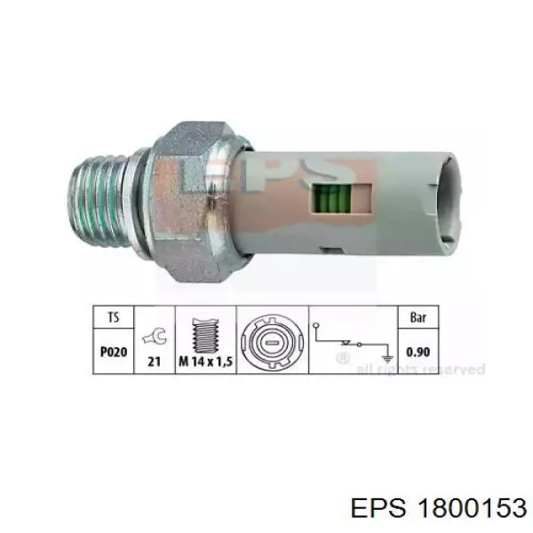 1800153 EPS indicador, presión del aceite