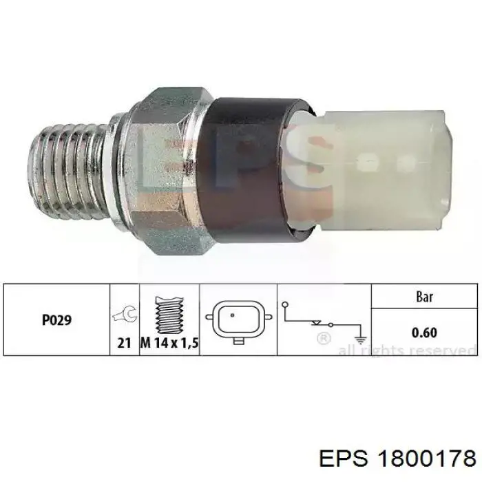 1.800.178 EPS indicador, presión del aceite