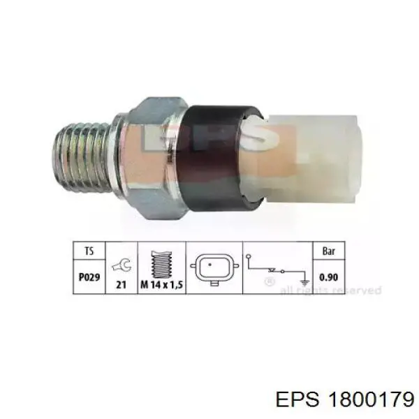 1.800.179 EPS indicador, presión del aceite