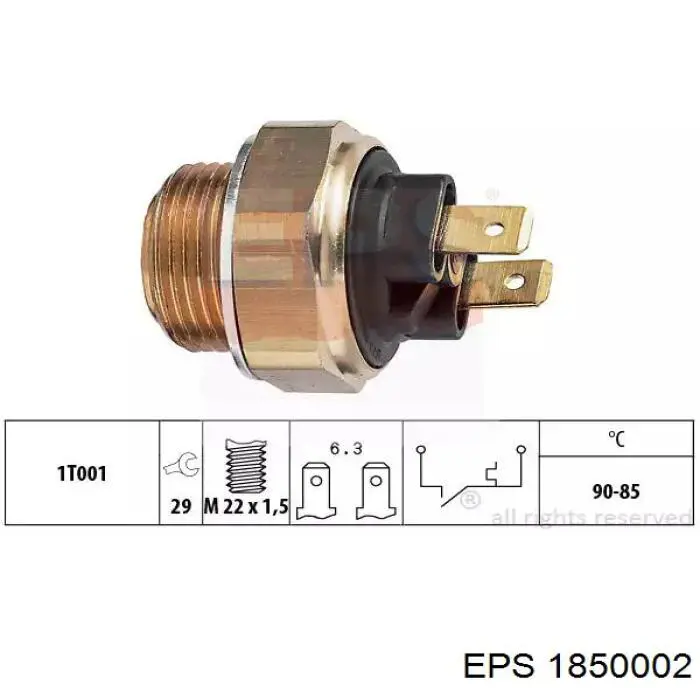 EAC2510 Jaguar sensor, temperatura del refrigerante (encendido el ventilador del radiador)