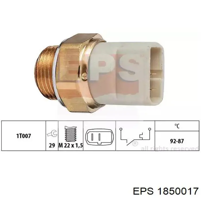 1.850.017 EPS sensor, temperatura del refrigerante (encendido el ventilador del radiador)