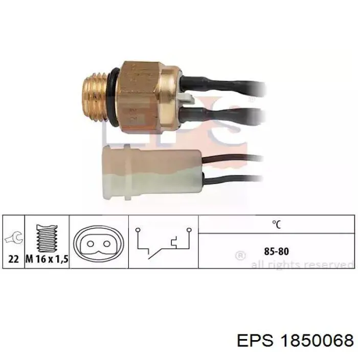  Sensor, temperatura del refrigerante (encendido el ventilador del radiador) para Mitsubishi Lancer 4 