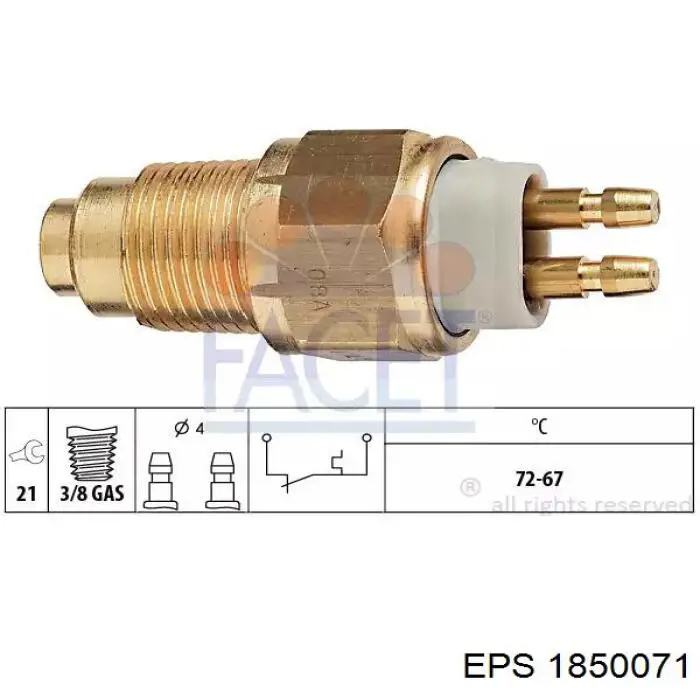 1850071 EPS sensor, temperatura del refrigerante (encendido el ventilador del radiador)