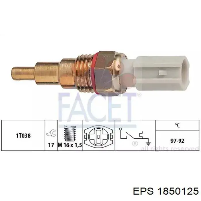 1.850.125 EPS sensor, temperatura del refrigerante (encendido el ventilador del radiador)