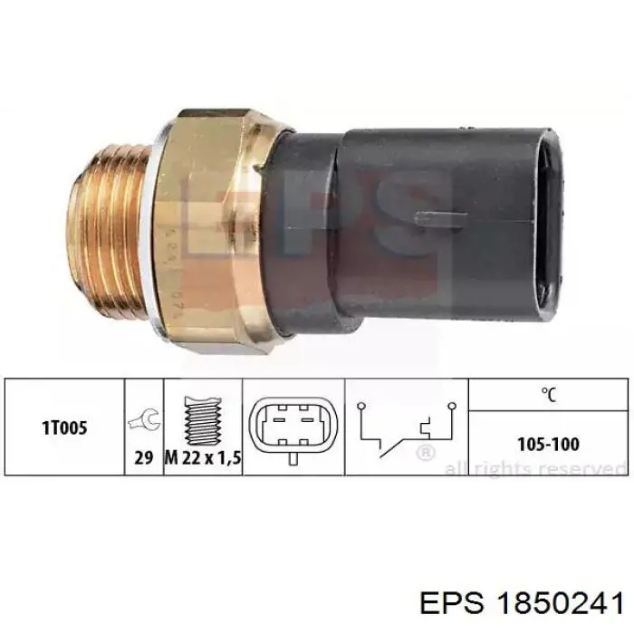 1850241 EPS sensor, temperatura del refrigerante (encendido el ventilador del radiador)