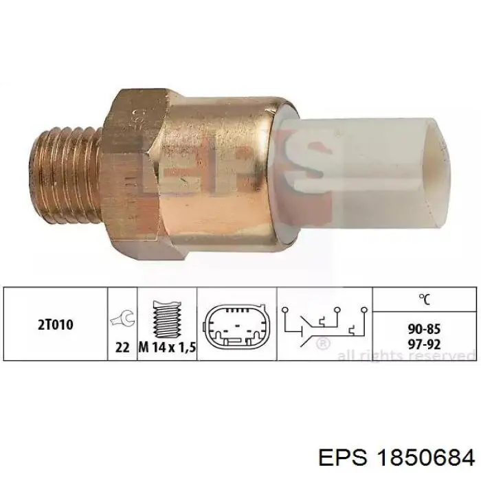 1.850.684 EPS sensor, temperatura del refrigerante (encendido el ventilador del radiador)