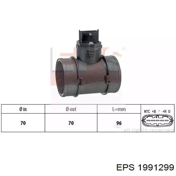 1.991.299 EPS sensor de flujo de aire/medidor de flujo (flujo de aire masibo)