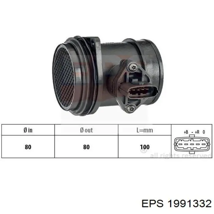 1.991.332 EPS sensor de flujo de aire/medidor de flujo (flujo de aire masibo)