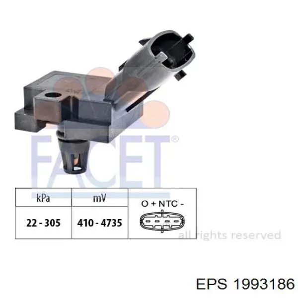 1.993.186 EPS sensor de presion del colector de admision