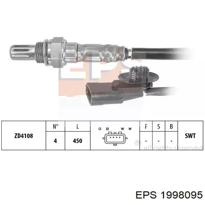 1.998.095 EPS sonda lambda sensor de oxigeno post catalizador