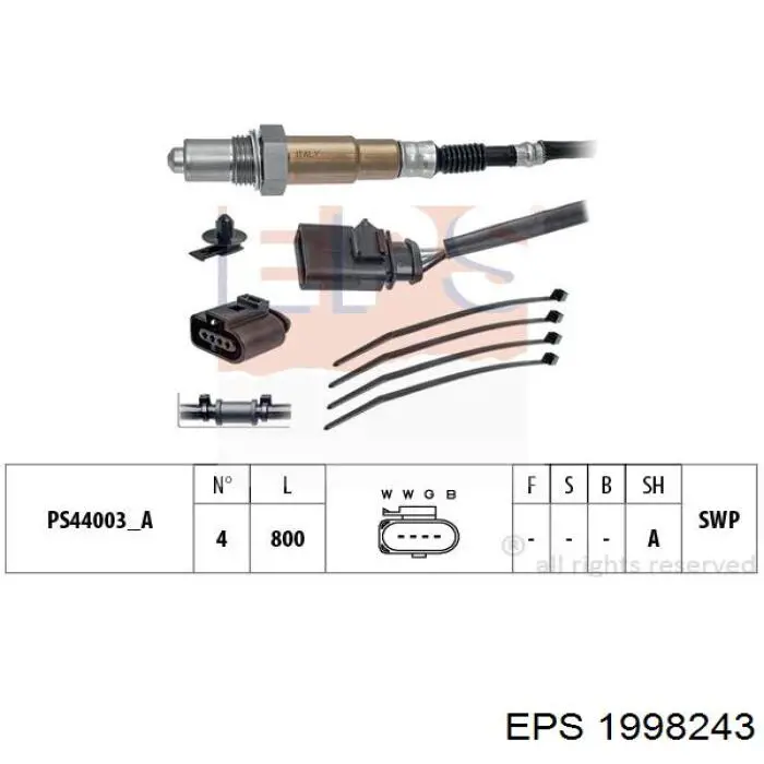 1.998.243 EPS sonda lambda sensor de oxigeno post catalizador