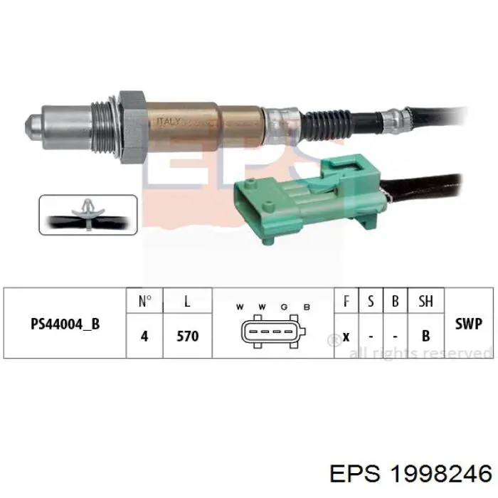 1.998.246 EPS sonda lambda sensor de oxigeno para catalizador