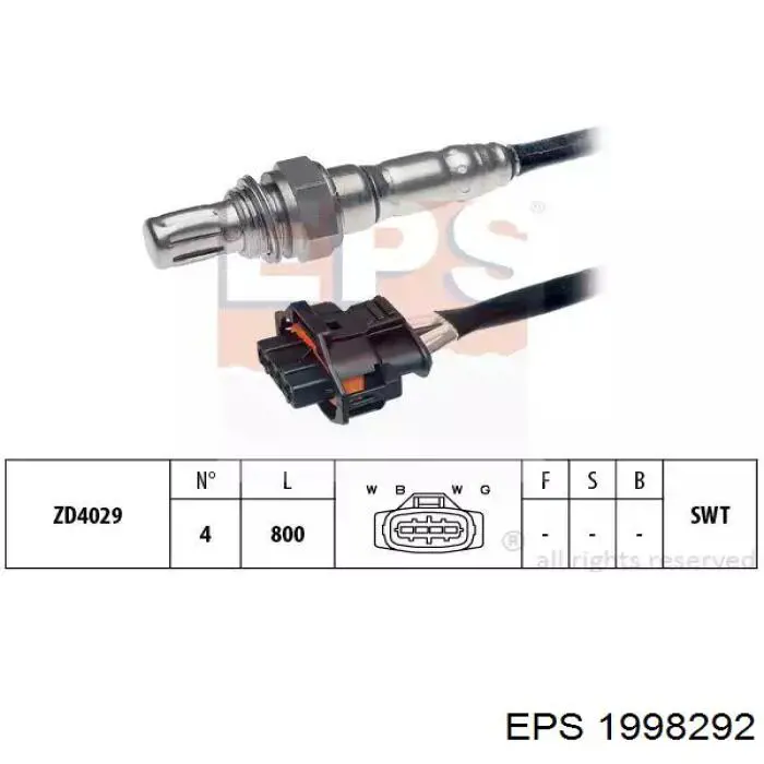 1998292 EPS sonda lambda sensor de oxigeno post catalizador