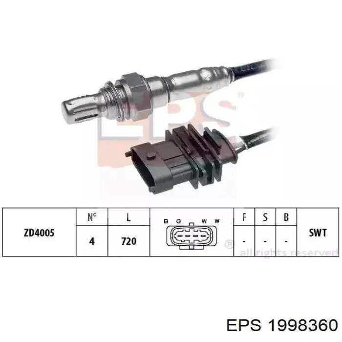 1998360 EPS sonda lambda sensor de oxigeno post catalizador