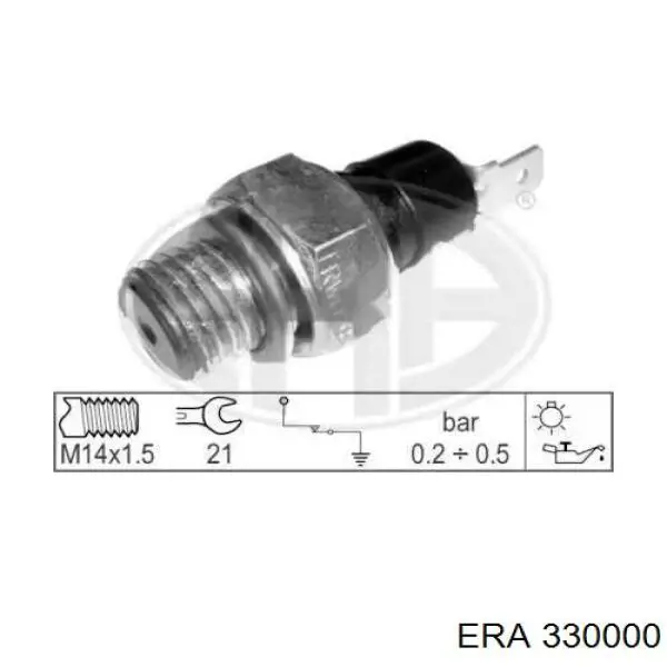 330000 ERA indicador, presión del aceite