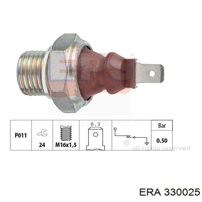 330025 ERA indicador, presión del aceite