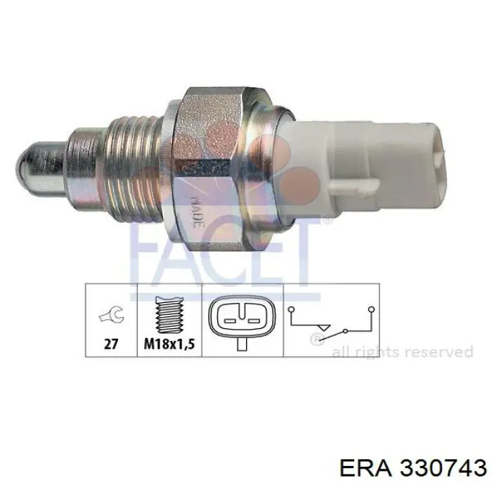 330743 ERA interruptor, piloto de marcha atrás