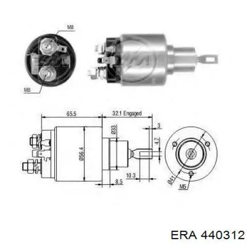 440312 ERA conmutador en la columna de dirección completo