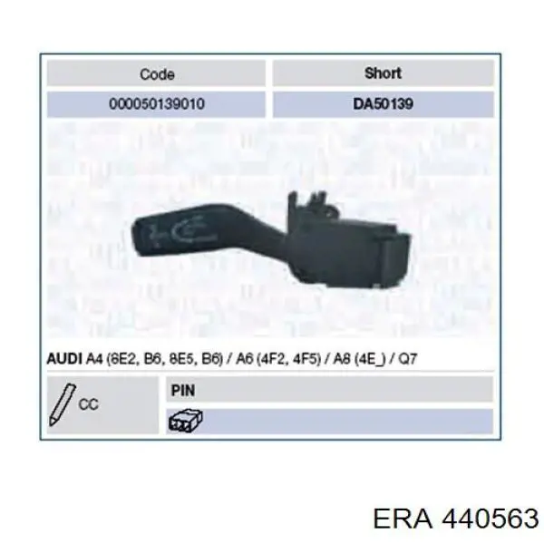 440563 ERA conmutador en la columna de dirección control de crucero