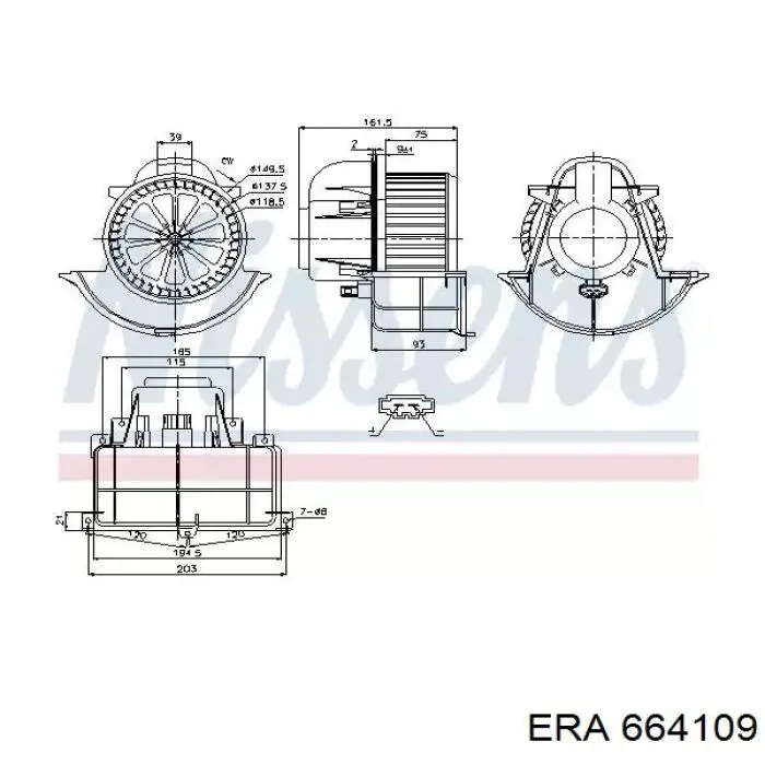 664109 ERA motor eléctrico, ventilador habitáculo