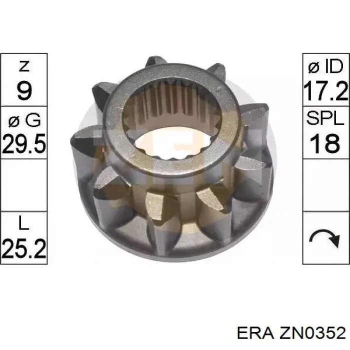 ZN0352 ERA bendix, motor de arranque