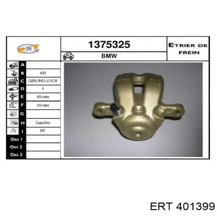 401399 ERT juego de reparación, pinza de freno trasero