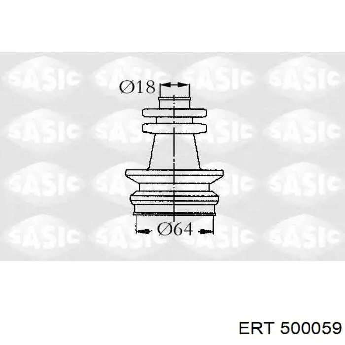 500059 ERT fuelle, árbol de transmisión delantero interior