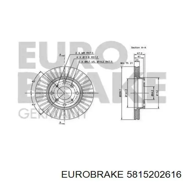 45251S1AG60 Daihatsu freno de disco delantero