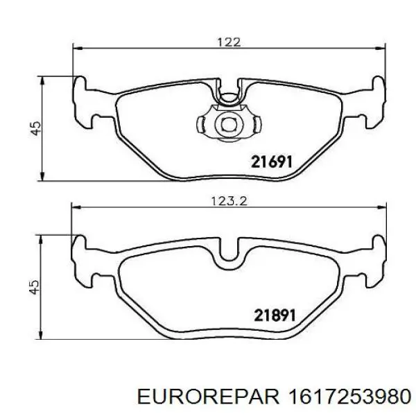 1617253980 Eurorepar pastillas de freno traseras